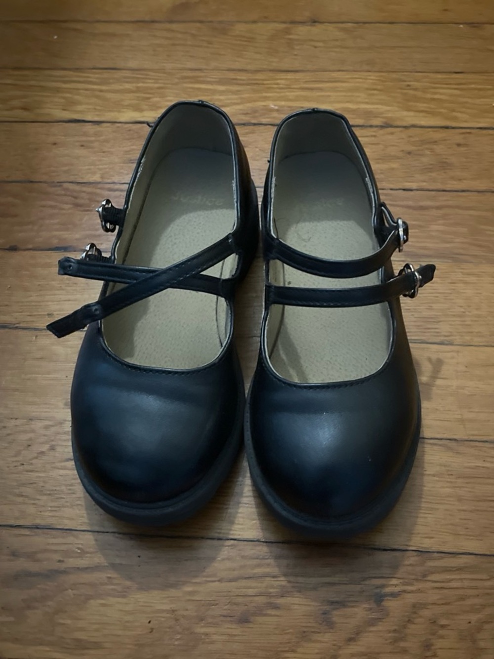 Justice Black Double-Strap Mary Jane Shoes for Kids